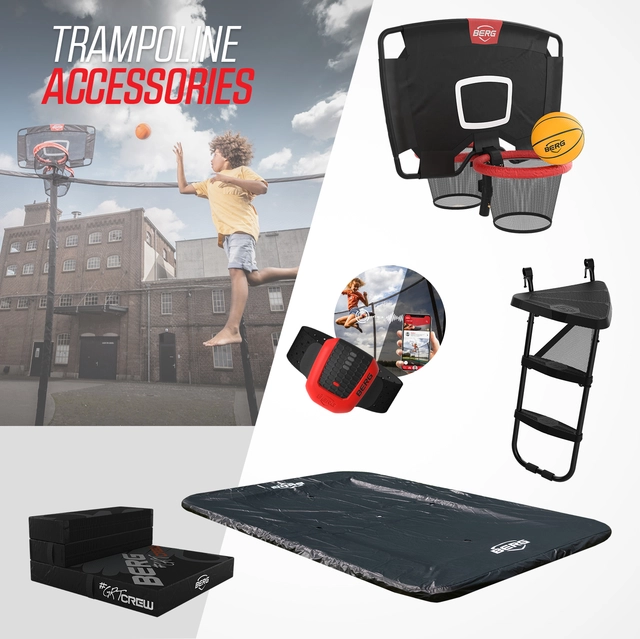 BERG Trampoline Favorit 380 grønn Med sikkerhetsnett Comfort 
