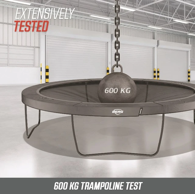 BERG Trampoline Champion InGround 430 XL Grå med sikkerhetsnett Deluxe XL 