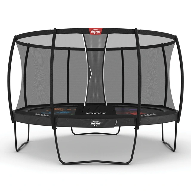 BERG Trampoline Champion 430 grå Levels Med sikkerhetsnett Deluxe 