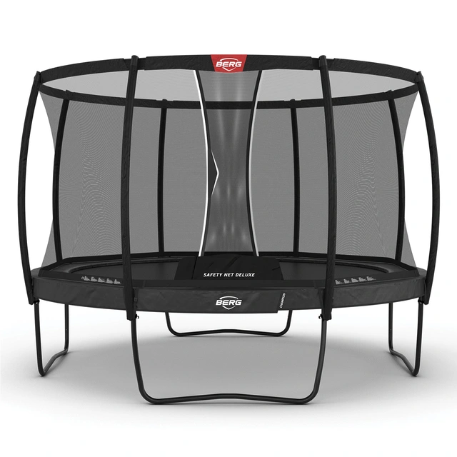 BERG Trampoline Champion 380 grå Med sikkerhetsnett Deluxe 