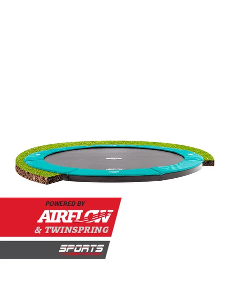 BERG FlatGround Champion Nedgravd rund trampoline