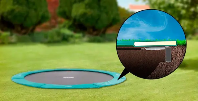 BERG FlatGround Champion 380 grønn Nedgravd rund trampoline 