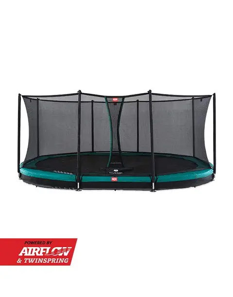 BERG Trampoline Grand Favorit InGround 520cm grønn med Comfort sikkerhetsett 