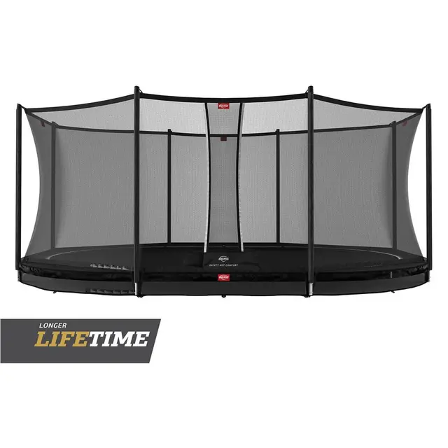BERG Trampoline Grand Favorit InGround 520 cm sort med Comfort sikkerhetsett 