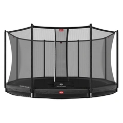 BERG Trampoline Favorit InGround 430 grå Med sikkerhetsnett Comfort
