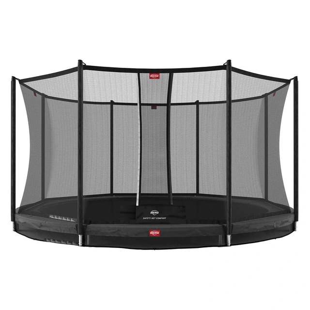BERG Trampoline Favorit InGround 430 grå Med sikkerhetsnett Comfort 