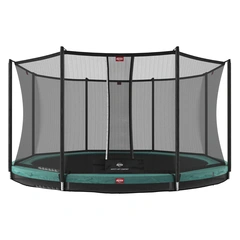 BERG Trampoline Favorit InGround 430 Grønn med sikkerhetsnett Comfort