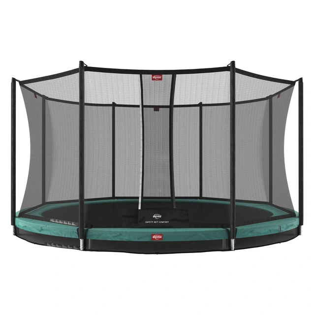BERG Trampoline Favorit InGround 430 Grønn med sikkerhetsnett Comfort 