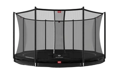 BERG TrampolineFavorit InGround 430 sort Med sikkerhetsnett Comfort