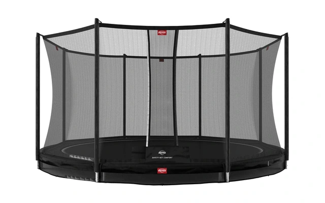 BERG TrampolineFavorit InGround 430 sort Med sikkerhetsnett Comfort 