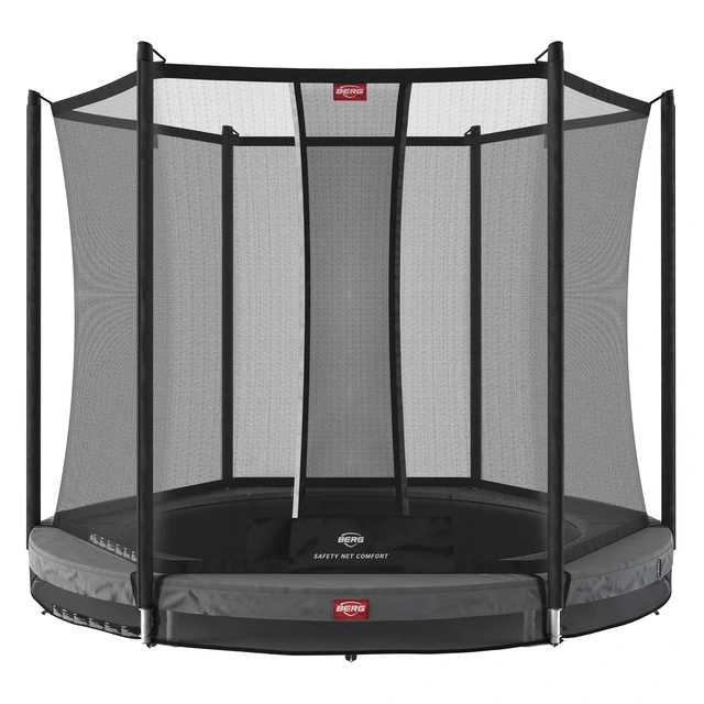 BERG Trampoline Favorit InGround 200 grå Med sikkerhetsnett Comfort 