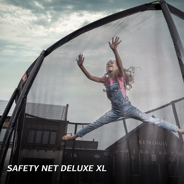 BERG Trampoline Ultim Elite 500 grå Med sikkerhetsnett Deluxe XL 