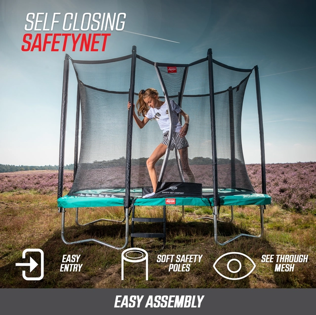 BERG Trampoline Ultim Favorit 410 grå Med sikkerhetsnett Comfort 