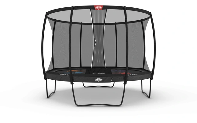 BERG Trampoline Champion 430 grå Levels Med sikkerhetsnett Deluxe XL 