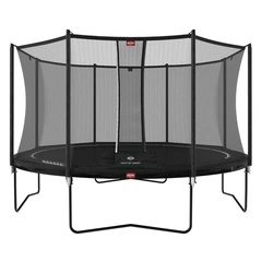 BERG Trampoline Favorit 380 sort Med sikkerhetsnett Comfort