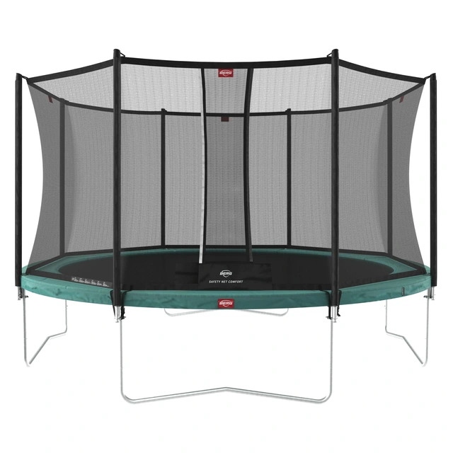 BERG Trampoline Favorit 430 grønn Med sikkerhetsnett Comfort 